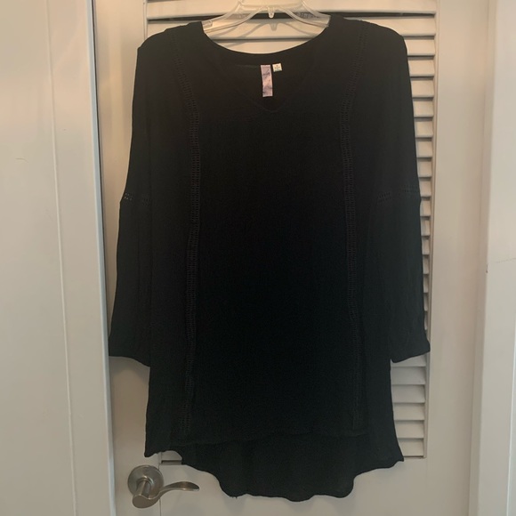 Alya Black V-Neck Long Sleeve Boho Flowy Dress - Picture 3 of 12